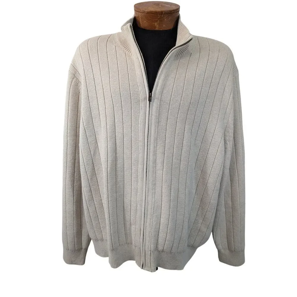 NWOT! BANANA REPUBLIC! VANILLA CREAM 100% FINE COTTON CLUB CARDI SWEATER! SZ XXL